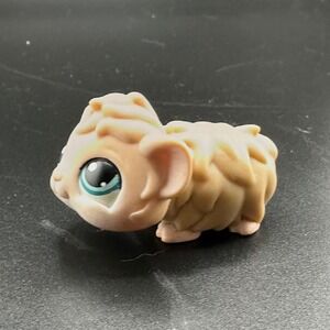 Hasbro Littlest Pet Shop LPS long hair Guinea Pig AUTHENTIc #45 blu eyese